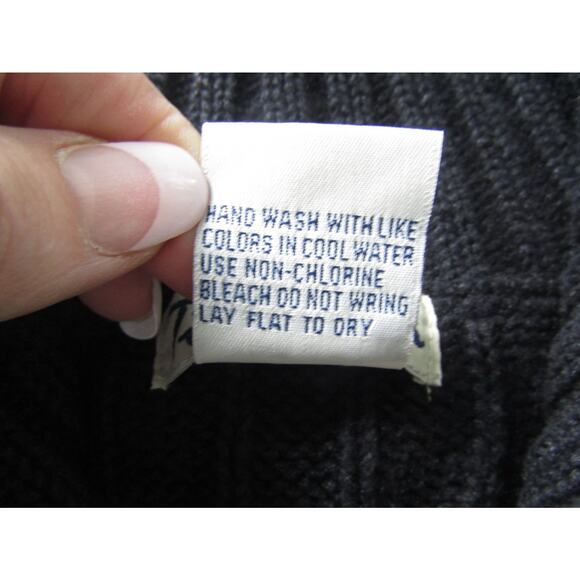 Vtg Timberlea Moose Christmas Sweater Trees Plaid Applique Knit Black Zip M - Picture 6 of 7